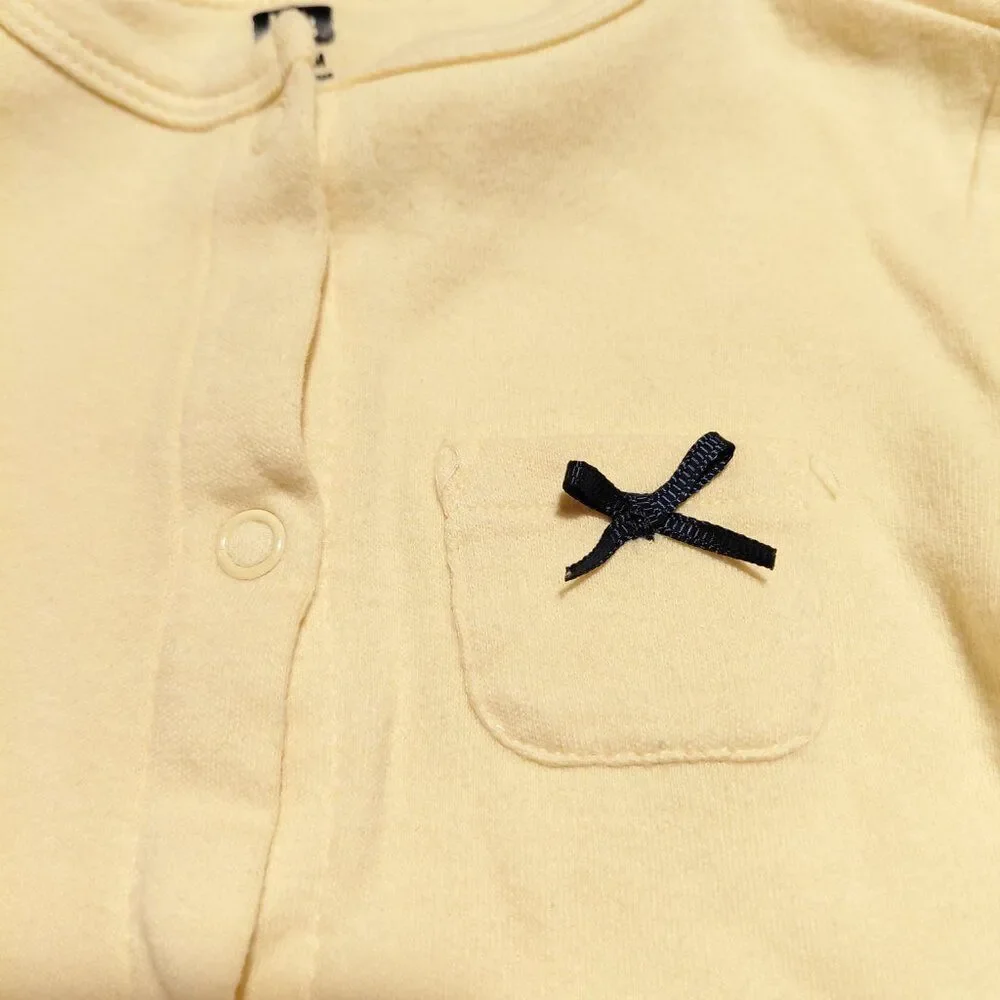 Two Piece 12M Carter's Navy Jogger plus Crop Snap-Up Cardigan Spring Yellow